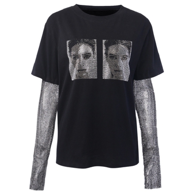 镂空镶钻防晒袖蹦迪舞蹈闪钻袖套