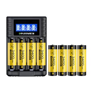 德力普5号充电锂电池大容量ktv话筒指纹锁五号充电器1.5v锂电7号