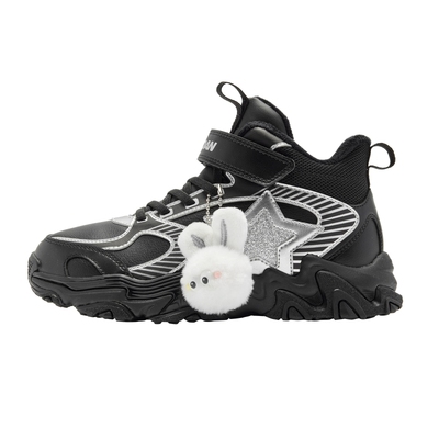 星星鞋乔丹童鞋儿童二棉鞋2025冬季新款大童加绒保暖防滑女童棉靴