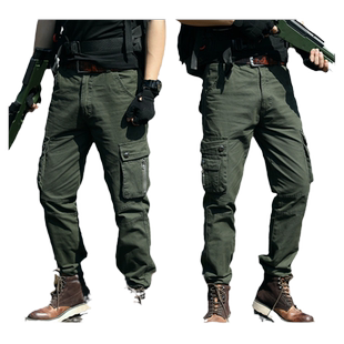 战狼冬季棉布加绒加厚保暖宽松直筒多口袋工作裤工作裤保安服裤子