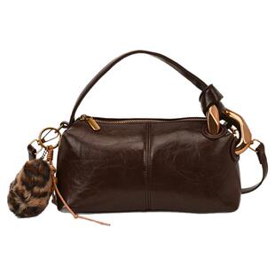 复古美拉德棕色小包包女2025新款秋冬季百搭斜挎包时尚手提枕头包