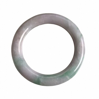 缅甸翡翠手镯淡紫色蓝飘花手镯