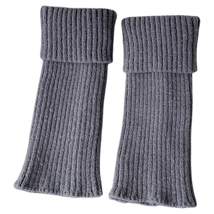 灰色袜套堆堆袜秋冬加厚保暖羊毛线针织腿套y2k辣妹显瘦长筒小腿