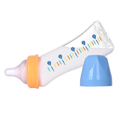 m＆m新生弧形玻璃奶瓶宽口径防呛