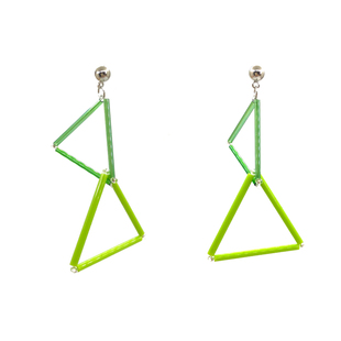 Two.L.Liu清新气质春夏耳环女百搭新款个性气质黄绿耳饰耳夹