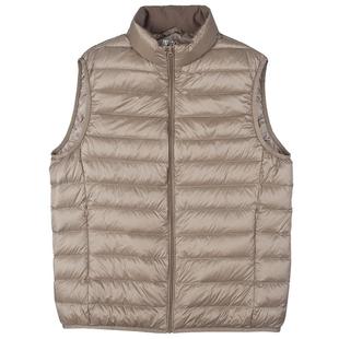 雪中飞2025秋季爆款基础休闲男士潮立领排骨短款羽绒马甲背心S