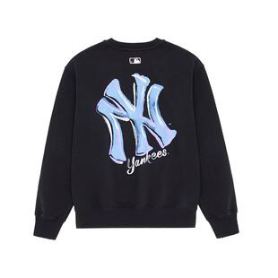 MLB官方男女情侣时尚休闲运动街头风背标卫衣套头秋季新款MTB32
