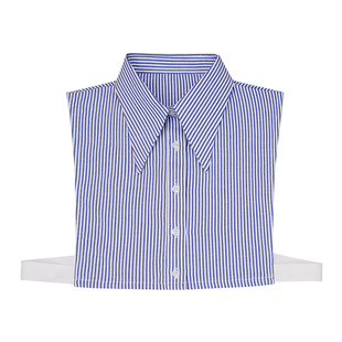 假领子女高档条纹大尖领气质内搭显瘦配毛衣时尚百搭韩版衬衣领