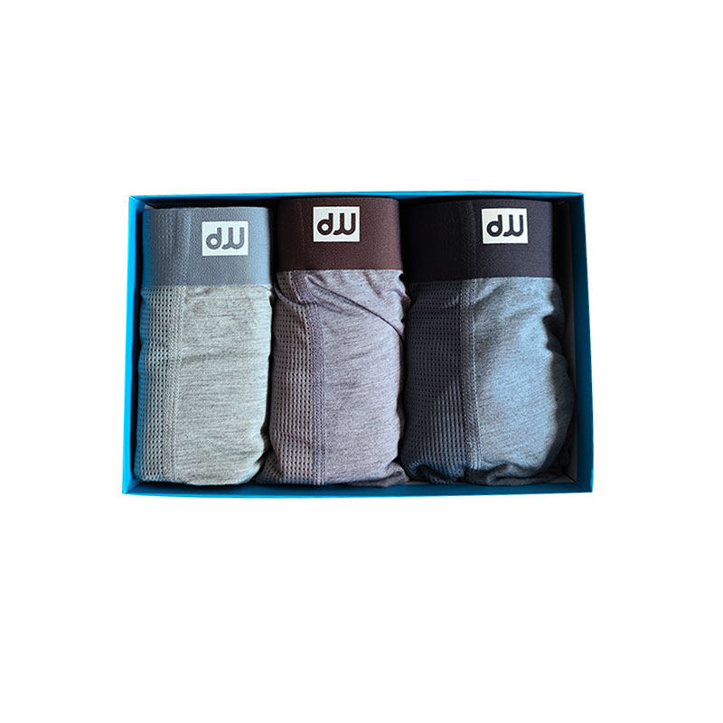 狄王内裤男四角冰丝透气网眼夏薄款空调裤莫代尔男士内裤平角裤头