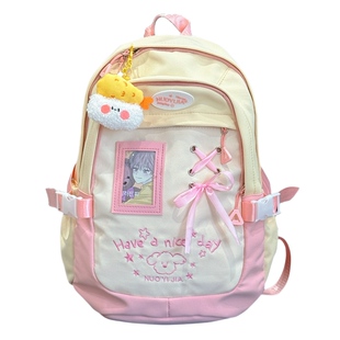 胡子鸡仔可爱少女上课背包初高中生大容量书包女大学生轻便双肩包