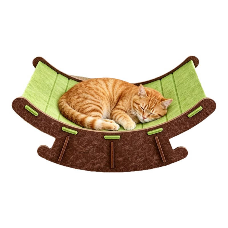 猫窝毛毡躺椅摇摇猫床四季通用猫咪睡觉专用床猫抓板耐抓耐磨耐用