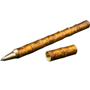 朱炳仁铜竹节笔书房文具收藏送人创意步步登高节节高升签字笔书写