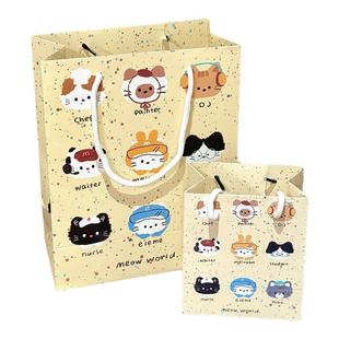 卡通涂鸦礼品纸袋手提袋节日生日礼物包装袋子加厚小号可爱礼品袋