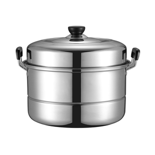 加厚不锈钢家用蒸锅二层大号商用汤锅双层蒸馍蒸馒头电磁炉煤气灶