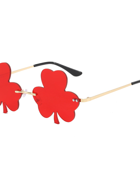 夏季新款防紫外线切边墨镜女潮高级感气质显脸小花朵绿色太阳眼镜