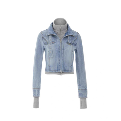 【现货】MARRKNULL 26SS 春夏新款连折假两件牛仔夹克 DOUBLEBOO