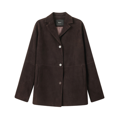 THESOONG/混种羊头层磨砂羊皮 高级哑光铜氨丝真皮皮衣外套8710