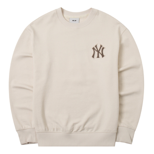 MLB卫衣男女装复古老花后背大标运动休闲宽松圆领套头衫3AMTM1044