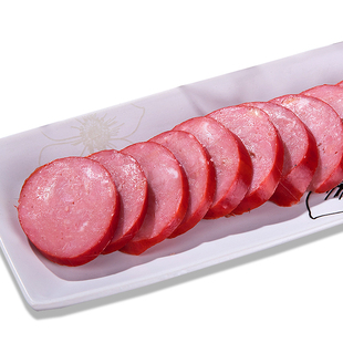 天津国顺玫瑰红肠火腿片大号猪肉老香肠真空包装500g/根厂家正品