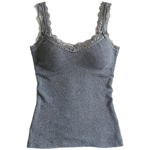 Lace Splicing Threaded Waist Strap woman蕾丝拼接螺纹收腰吊带