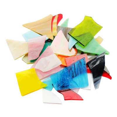 diy蒂凡尼云母片边角料 马赛克透明透光彩色玻璃琉璃异形碎片手工