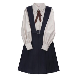 樱花家族jk制服【云熙女高】校供感绀色日系背带连衣裙衬衫套装女