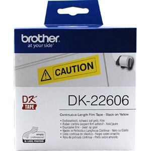 brother兄弟条码打印机QL-700/720NW/800/810W/820NWB标签纸DK-22606不干胶热敏打印纸黄底黑字62mm*15.24m