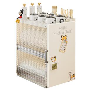 碗盘防尘带门沥水架碗架不锈钢厨房置物架沥水篮放碗筷碗碟收纳架