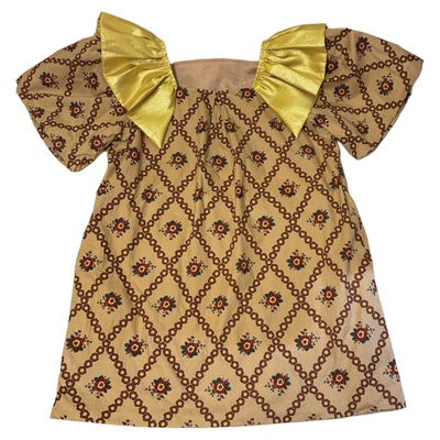 原创复古花边领宽松连衣裙