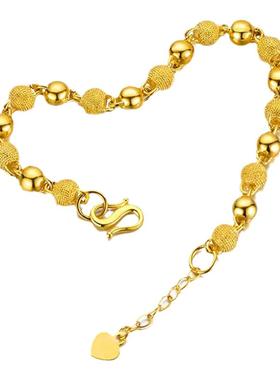 古法沙金光沙珠手链女款不掉色