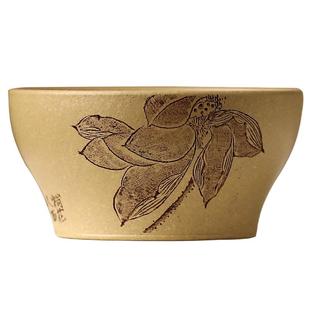 高端宜兴原矿紫砂品茗杯名家李建军手工本山绿泥 娇荷主人杯