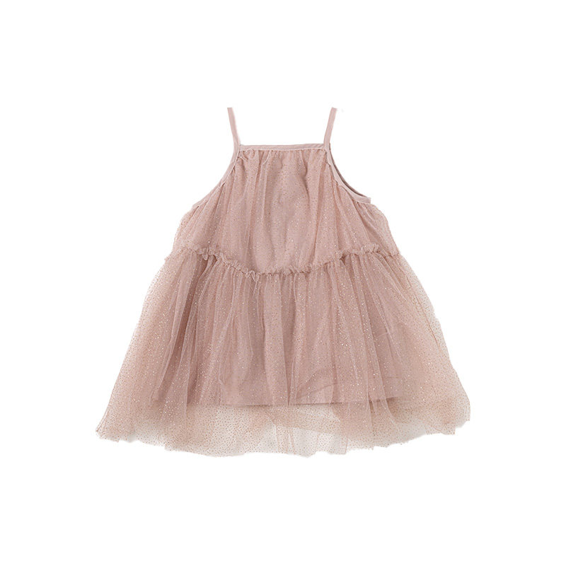 【新品】OAK FAMILY女童吊带公主裙网纱亮片蓬蓬裙甜美连衣裙