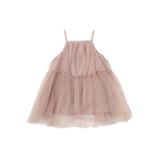 【新品】OAK FAMILY女童吊带公主裙网纱亮片蓬蓬裙甜美连衣裙