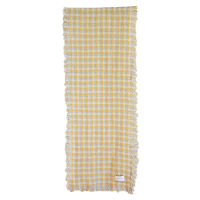 Aiu*富家千金感千鸟格纯羊绒围巾