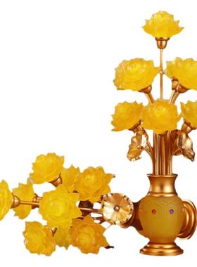 led琉璃莲花灯花瓶观音铝长明灯