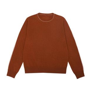 鹿王100%山羊绒衫女圆领平针套头针织衫纯色毛衣上衣25年秋冬新款