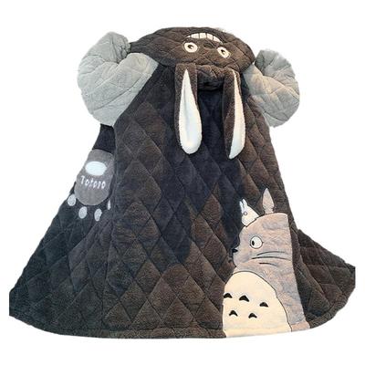 秋冬季睡衣女三层夹棉袄珊瑚绒