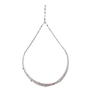 [孙千同款] THING OF E【赤】系列 凹凸纹钉珠包镶宝石项链 小众