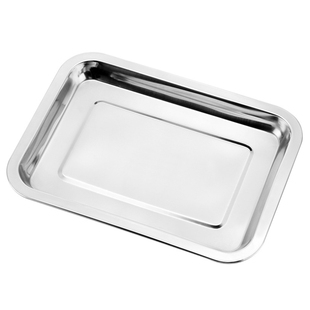 加厚食品级不锈钢方盘长方形盘子深浅家用托盘餐盘蒸饭鱼点心平盘