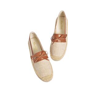 reemoor草编渔夫鞋麻布平底单鞋一脚蹬软底小香风豆豆鞋浅口睿慕