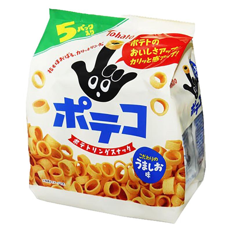 6包包邮日本Tohato桃哈多淡盐味手指环马铃薯圈零食家庭装5包入