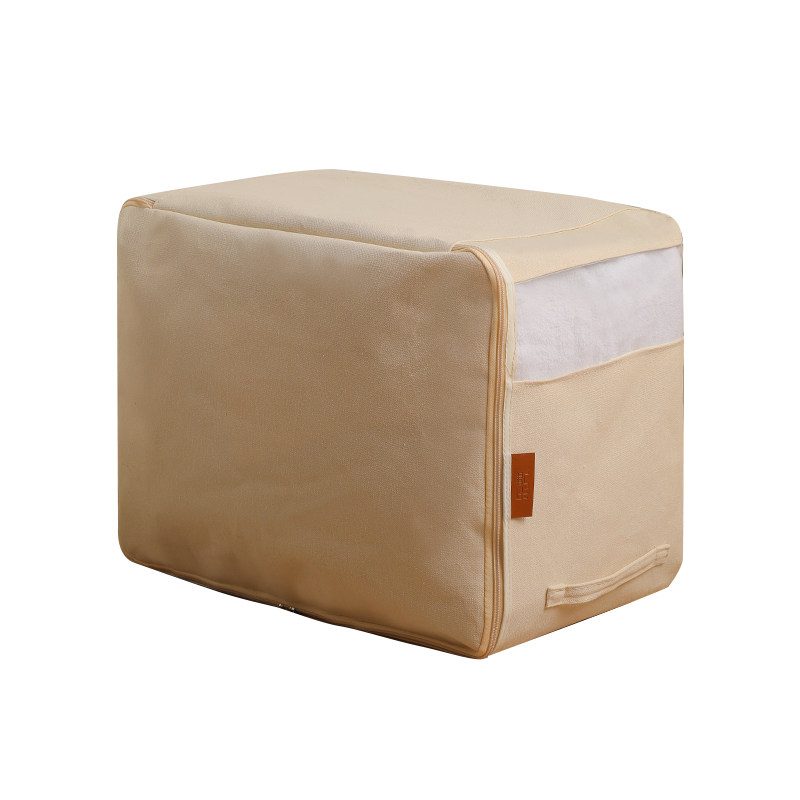 衣服棉被收纳袋加厚棉麻帆布防水防潮被子可视整理袋大容量搬家袋