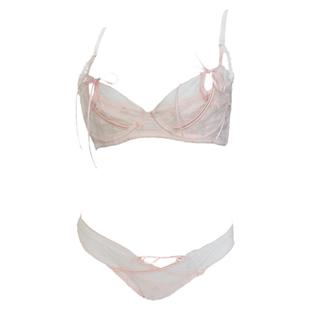 郁金香梦境~日系少女纯欲性感碎花内衣网纱绑带镂空心机文胸套装