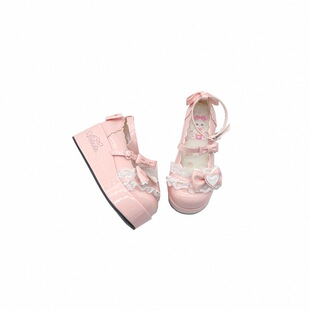 现现[小樱酱]小艾咪lolita鞋可爱蝴蝶结doll感厚底松糕鞋日系甜妹