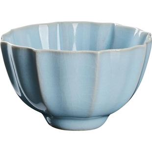 容山堂娄根旺大师汝州天青汝窑主人杯单杯品茗杯建盏开片汝瓷茶杯