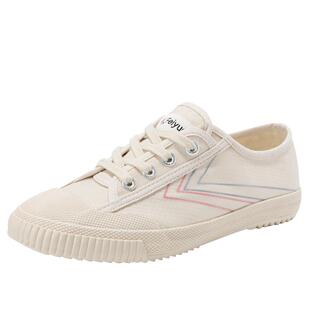 feiyue/飞跃帆布鞋秋季款复古日系小白鞋简约休闲女鞋205