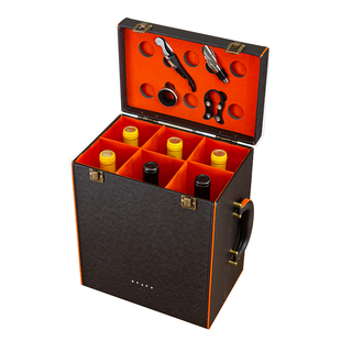 通用红酒皮盒六支装 葡萄酒包装盒皮盒红酒盒礼品盒6瓶装礼品箱