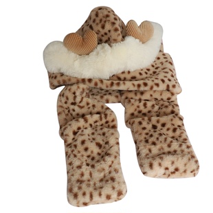 送女友情侣生日礼物毛绒帽子连手套防寒围脖加厚大头围可爱卡通熊