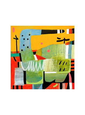 莫兰迪抽象肌理手绘油画餐厅挂画