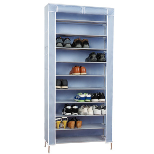 经济型不锈钢鞋架家用带罩牛津布防水防尘阳台鞋柜拆装组合鞋架子